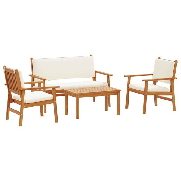 vidaXL Ensemble de canap&eacute; de jardin 4 pcs Marron 120 x 65,5 x 79 cm