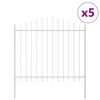 vidaXL Cl&ocirc;ture de jardin 5 pcs Blanc 170 x 190 cm