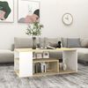 vidaXL Table basse blanc et ch&ecirc;ne sonoma 100x50x40cm bois d'ing&eacute;nierie