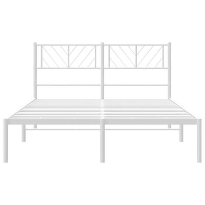 vidaXL Cadre de lit métal sans matelas et tête de lit blanc 135x190 cm