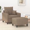 vidaXL Fauteuil avec repose-pied Taupe 60 cm Tissu