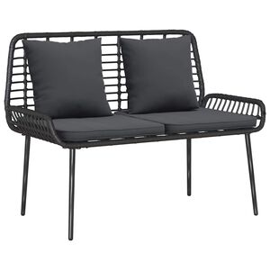 vidaXL Banc de jardin Noir et anthracite polyrotin