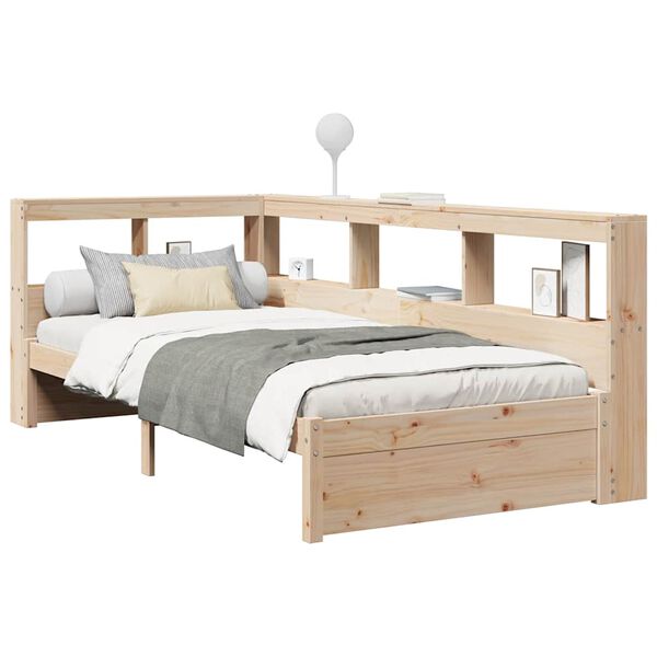 vidaXL Lit biblioth&egrave;que sans matelas 90x200 cm bois de pin massif
