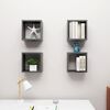 vidaXL &Eacute;tag&egrave;res cube murales 4 pcs Gris 30x15x30 cm