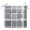 vidaXL Chaises de jardin coussins &agrave; carreaux gris lot de 6 Teck massif