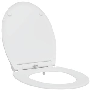 vidaXL Si&egrave;ge de toilette Blanc 45,5 x 37,5 x 3,8 cm Duroplast