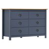 vidaXL Buffet Hill Gris 125x40x80 cm Bois de pin solide