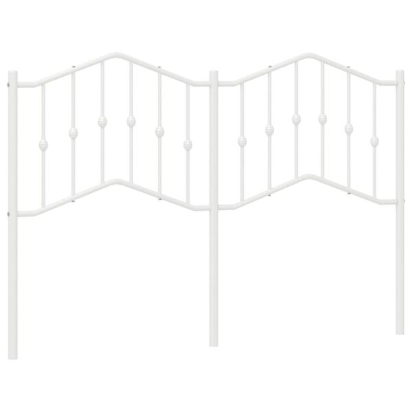 vidaXL T&ecirc;te de lit de remplacement m&eacute;tal blanc 140 cm