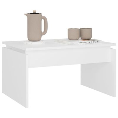 vidaXL Table basse Blanc 68x50x38 cm Aggloméré