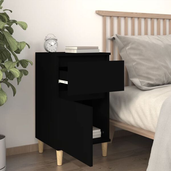 vidaXL Table de chevet noir 40x35x70 cm