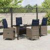 vidaXL Ensemble table et chaises avec coussin 5 pcs Gris Rotin PE
