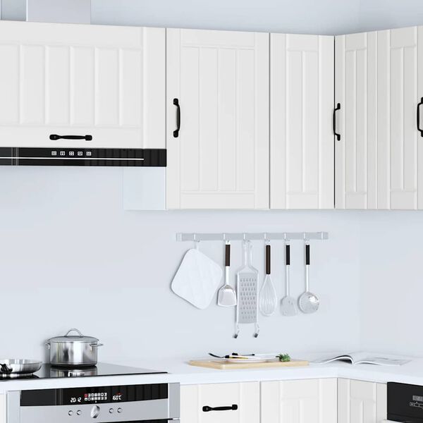 vidaXL Armoire murale de cuisine Lucca blanc bois d'ing&eacute;nierie