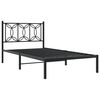 vidaXL Cadre de lit m&eacute;tal sans matelas avec t&ecirc;te de lit noir 100x200cm