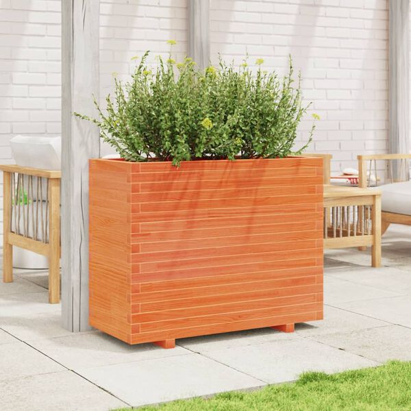 vidaXL Jardini&egrave;re cire marron 90x40x72 cm bois de pin massif
