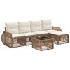 vidaXL Ensemble de canap&eacute; de jardin 6 pcs Beige et blanc cr&egrave;me