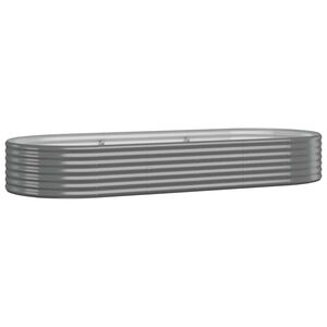 vidaXL Lit sur&eacute;lev&eacute; de jardin Acier galvanis&eacute; 249x100x36cm gris
