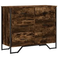 vidaXL Commode chêne fumé 91x35,5x74,5 cm bois d'ingénierie