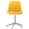 vidaXL Chaise pivotante de salle &agrave; manger Jaune Velours