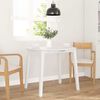 vidaXL Table à manger blanc bois massif et caoutchouc
