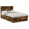 vidaXL Cadre de lit Ch&ecirc;ne fum&eacute; 135 x 190 cm Bois Ing&eacute;nierie