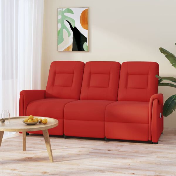 vidaXL Fauteuil de massage inclinable 3 places rouge bordeaux