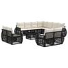 vidaXL Ensemble de canap&eacute; de jardin 12 pc Noir et blanc cr&egrave;me