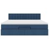 VidaXL Cadre de lit ottoman avec matelas bleu 160x200 cm tissu