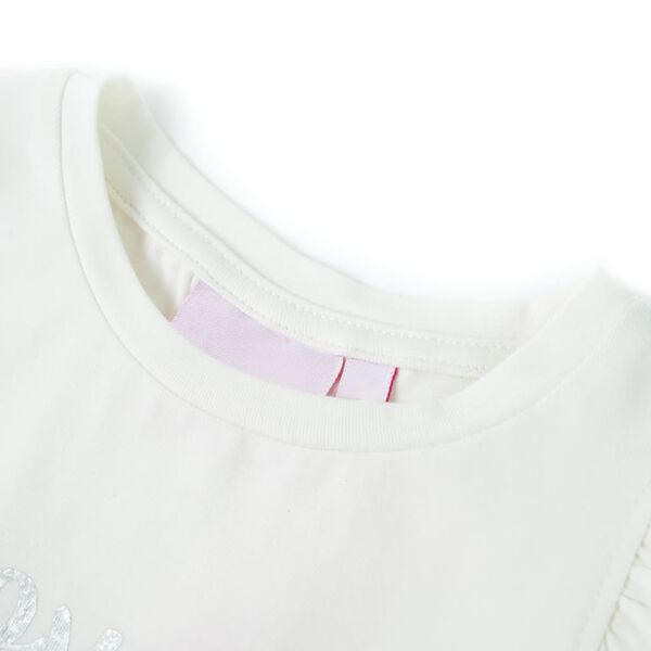 T-shirt enfants avec manches &agrave; volants blanc 104