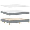 vidaXL Lit &agrave; ressorts avec matelas Gris clair 200 x 200 cm tissu