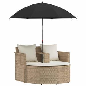vidaXL Canap&eacute; de jardin 8 pcs Beige et blanc cr&egrave;me polyrotin