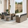vidaXL Ensemble de canap&eacute; de jardin avec coussin 8 pcs Gris polyrotin
