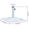 vidaXL Socle de parasol Blanc 12 kg 49 cm Fonte