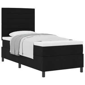 vidaXL Lit &agrave; ressorts avec matelas Noir 80 x 200 cm tissu