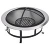 vidaXL Foyer ext&eacute;rieur avec gril en acier inoxydable 76 cm