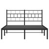 vidaXL Cadre de lit m&eacute;tal sans matelas avec t&ecirc;te de lit noir 140x190cm