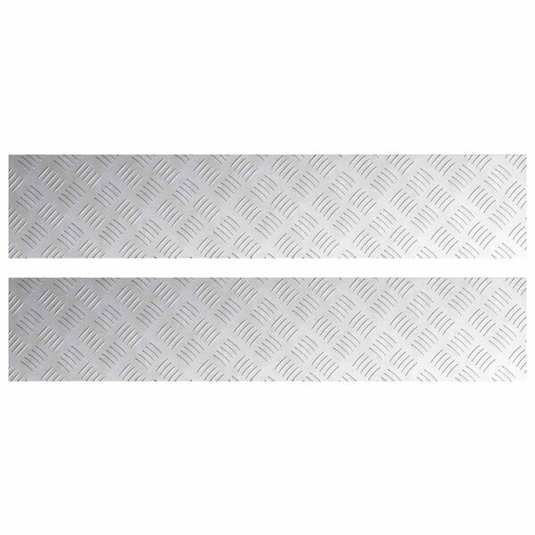 vidaXL Nez de marche Rectangulaire 2 pcs Argent&eacute; 100 x 20 cm Aluminium