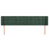 vidaXL T&ecirc;te de lit avec oreilles Vert fonc&eacute; 183x16x78/88 cm Velours