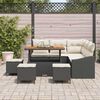 vidaXL Ensemble de canap&eacute; de jardin avec coussin 9 pcs Noir Poly rotin