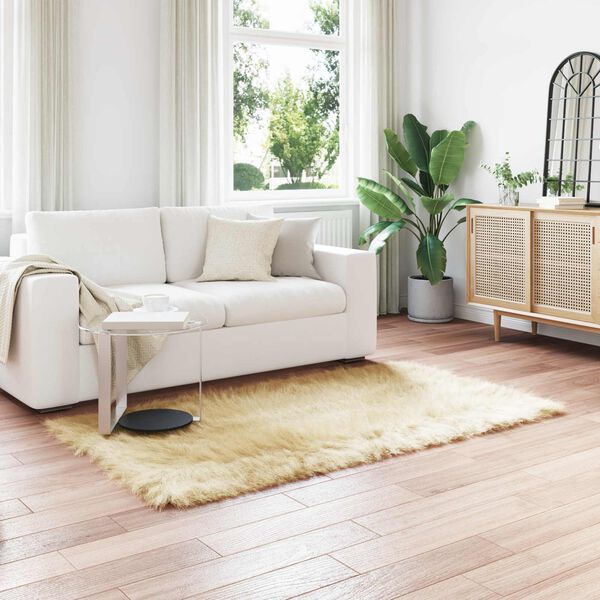 vidaXL Tapis en fausse Tafalla Cr&egrave;me 160 x 230 cm Polyester