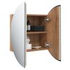 vidaXL Armoire de salle de bain miroir rond et LED Chêne 40x40x17,5 cm