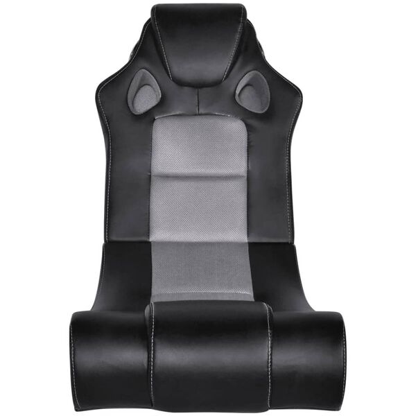 vidaXL Fauteuil &agrave; bascule &agrave; enceinte Noir et gris Similicuir