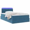 vidaXL Lit avec rangement et LED Bleu fonc&eacute; 120 x 200 cm Velours