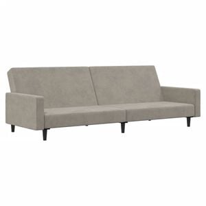 vidaXL Canap&eacute;-lit &agrave; 2 places gris clair velours