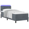 vidaXL Lit &agrave; ressort LED avec matelas Gris fonc&eacute; 80 x 200 cm Velours