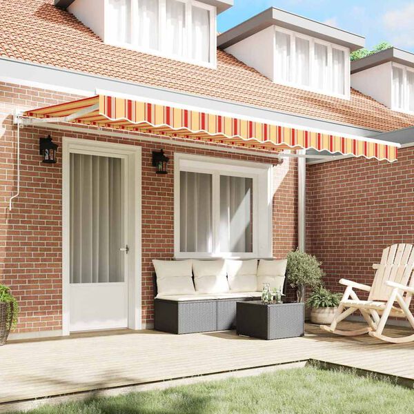 vidaXL Auvent R&eacute;tractable Multicolore 400 x 200 cm Aluminium et Tissu