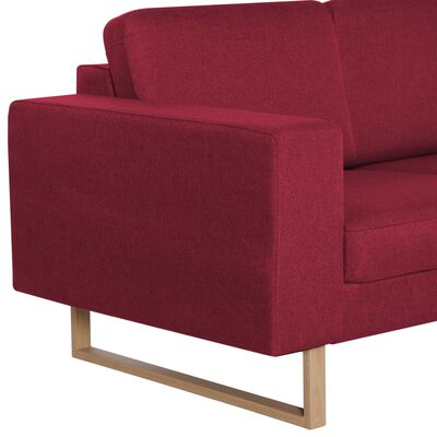 vidaXL Ensemble de canapé 2 pcs Tissu Rouge bordeaux