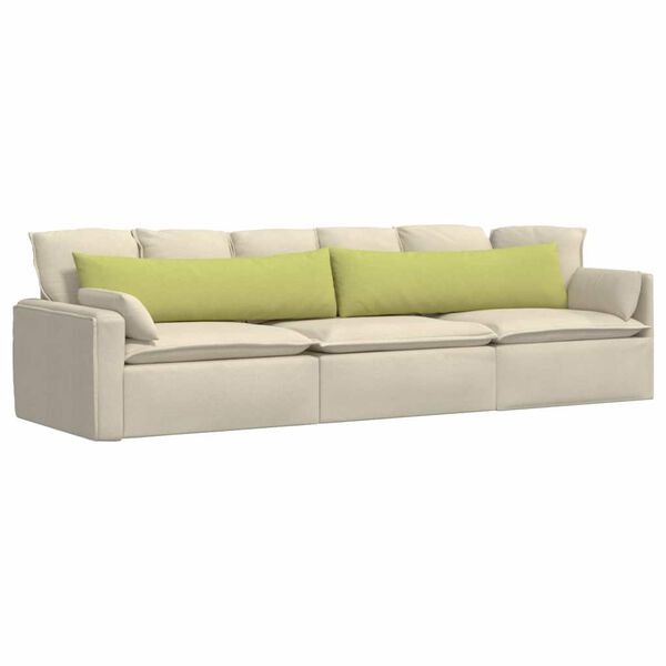 vidaXL Coussins de canap&eacute; 2 pcs Vert clair 145 x 40 cm tissu