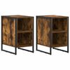 vidaXL Table de chevet 2 pc Ch&ecirc;ne fum&eacute; 39.5 x 30 x 50 cm