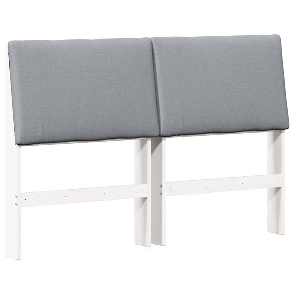 vidaXL T&ecirc;te de lit capitonn&eacute;e Gris clair 150 cm Pin massif