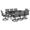 vidaXL Ensemble &agrave; manger de jardin 9 pcs textil&egrave;ne et acier